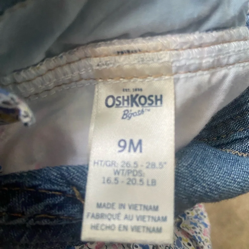 OshKosh B'gosh Denim Floral Ruffle Skirt 9m